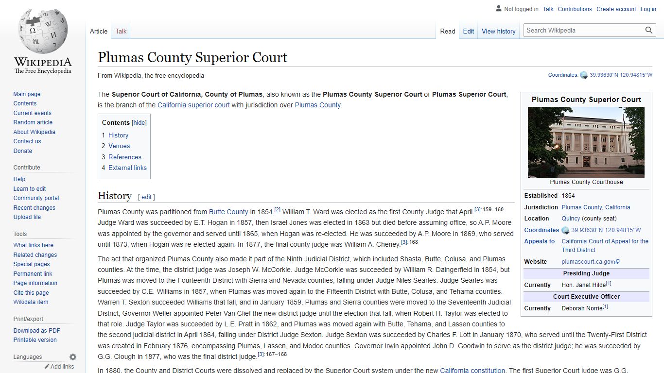 Plumas County Superior Court - Wikipedia